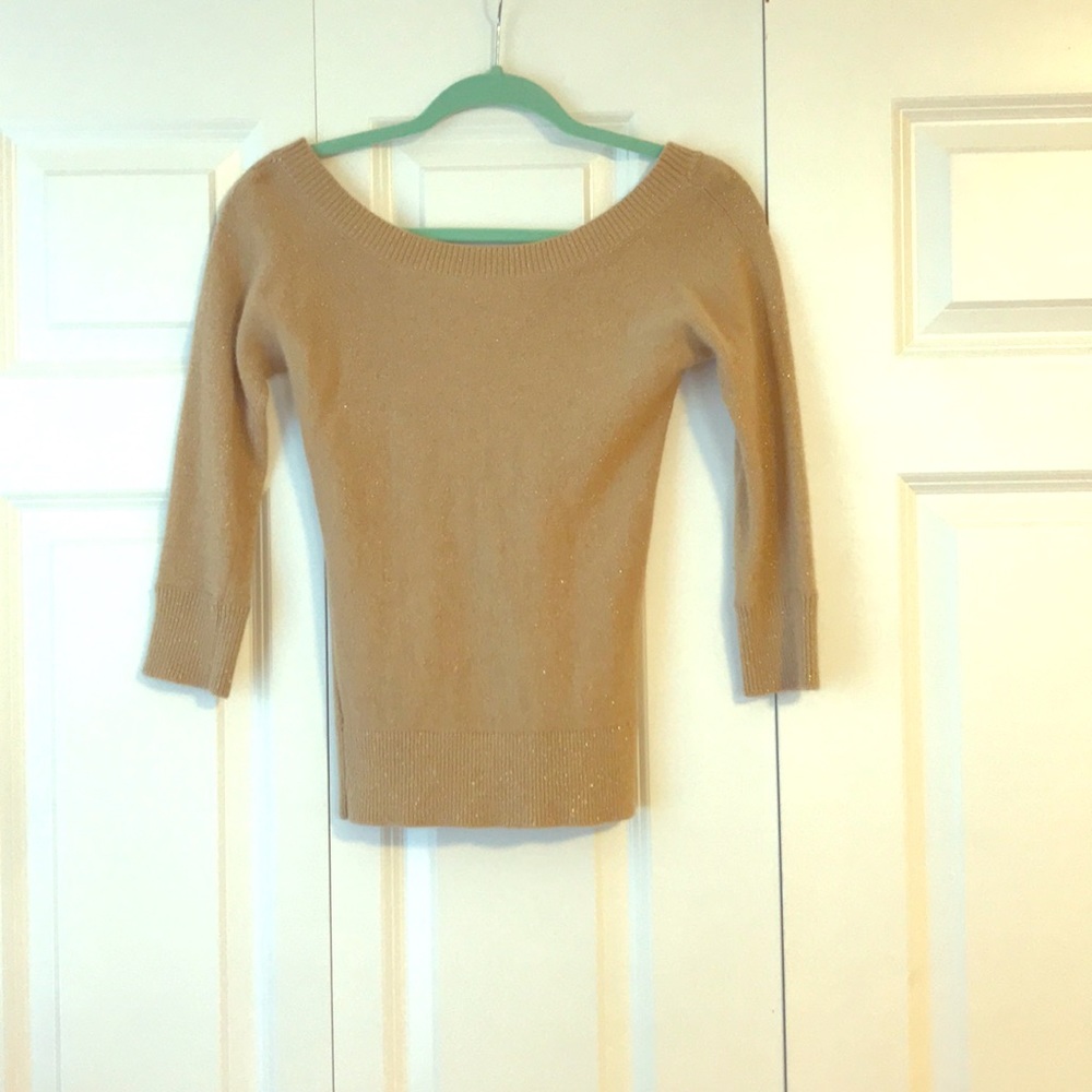 Banana republic tan with gold sweater